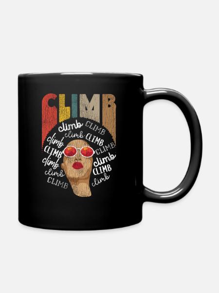 Climb Retro Vintage Afro Girl - Mug uni - noir