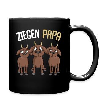 Ziegen Papa Bauernhof Landwirt Ziege - Tasse einfarbig - Schwarz - Rechts