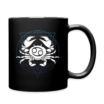 Krebs Symbol Tierkreiszeichen Horoskop - Tasse einfarbig - Schwarz - Rechts