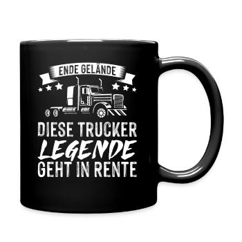 Trucker Legende geht Rente LKW Fahrer Ruhestand - Tasse einfarbig - Schwarz - Rechts