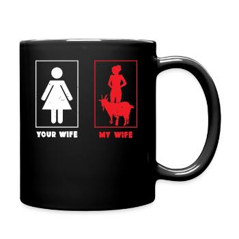 Goat Lovers - Your Wife My Wife Goat - Full Colour Mug - black - Right