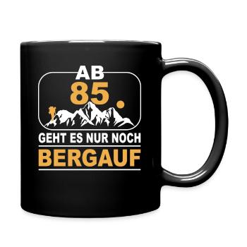 Wandern Berge 85 Geburtstag Geschenk 85 Jahre - Tasse einfarbig - Schwarz - Rechts