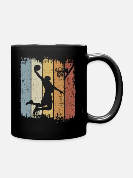 Retro Vintage Basketball für Basketballspieler - Tasse einfarbig - Schwarz