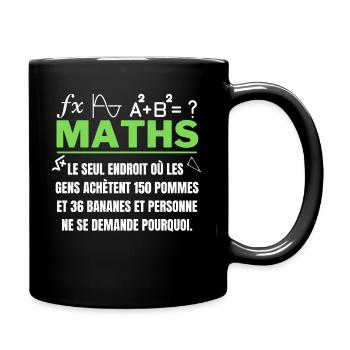Mathématiques - Humour, Drôle, sarcastique - Mug uni - noir - Droite