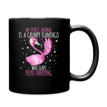 Flamingo Ohrfeige Nervige Menschen Spaßig Witzig - Tasse einfarbig - Schwarz - Rechts