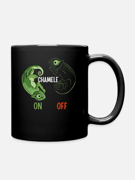 Chameleon Chameleoff I Reptil Echse Terrarium - Tasse einfarbig - Schwarz