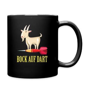 Bock auf Dart Dartspieler Darten Darts Geschenk - Tasse einfarbig - Schwarz - Rechts