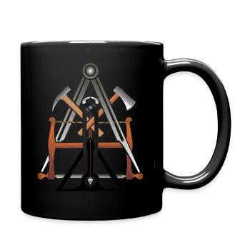 Handwerkszeichen, Betonbauer ohne Text, Logo - Tasse einfarbig - Schwarz - Rechts