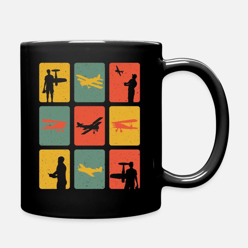 Retro Modellflug Modellflieger Modellflugzeug - Tasse einfarbig - Schwarz