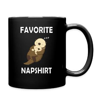 Sleeper Shirt Pajamas Pajamas Nightgown Otter - Full Colour Mug - black - Right