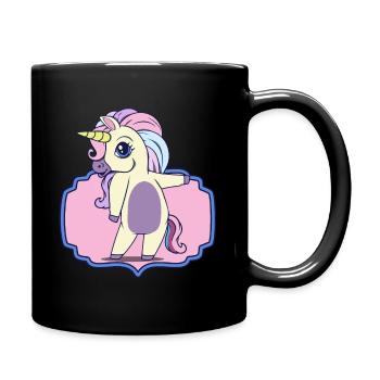 Einhorn Einhorn - Tasse einfarbig - Schwarz - Rechts