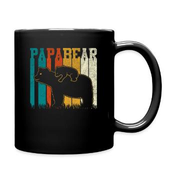 Papa Bär - Tasse einfarbig - Schwarz - Rechts
