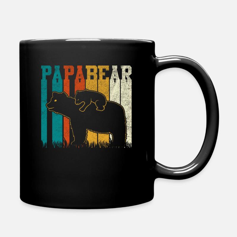 Papa Bär - Tasse einfarbig - Schwarz