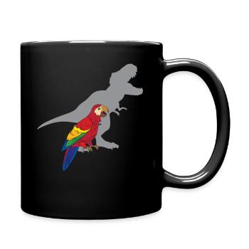 Drôle de T-Rex Cri avec Ara Perroquet - Mug uni - noir - Droite