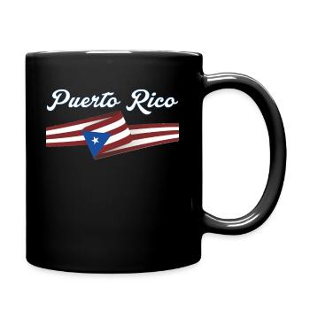 Drapeau de Porto Rico Long Bannière - Mug uni - noir - Droite