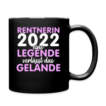 Rentnerin 2022 Ruhestand Frauen Kollegin - Tasse einfarbig - Schwarz - Rechts
