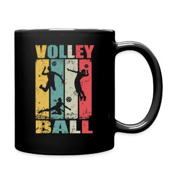 Rétro Volleyball de plage Volleyball volleyball - Mug uni - noir - Droite