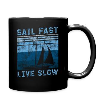 Sailing Sailboat Vintage Retro - Mug uni - noir - Droite