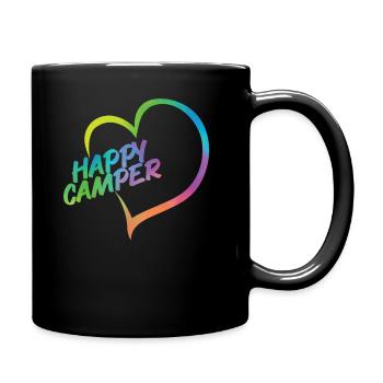 Camping Watercolor Heart Happy - Mug uni - noir - Droite