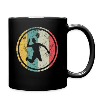 Retro Volleyball Player Beach Volleyball Player - Full Colour Mug - black - Right