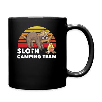 Sloth Camping Team Motorhome Retro - Tasse einfarbig - Schwarz - Rechts