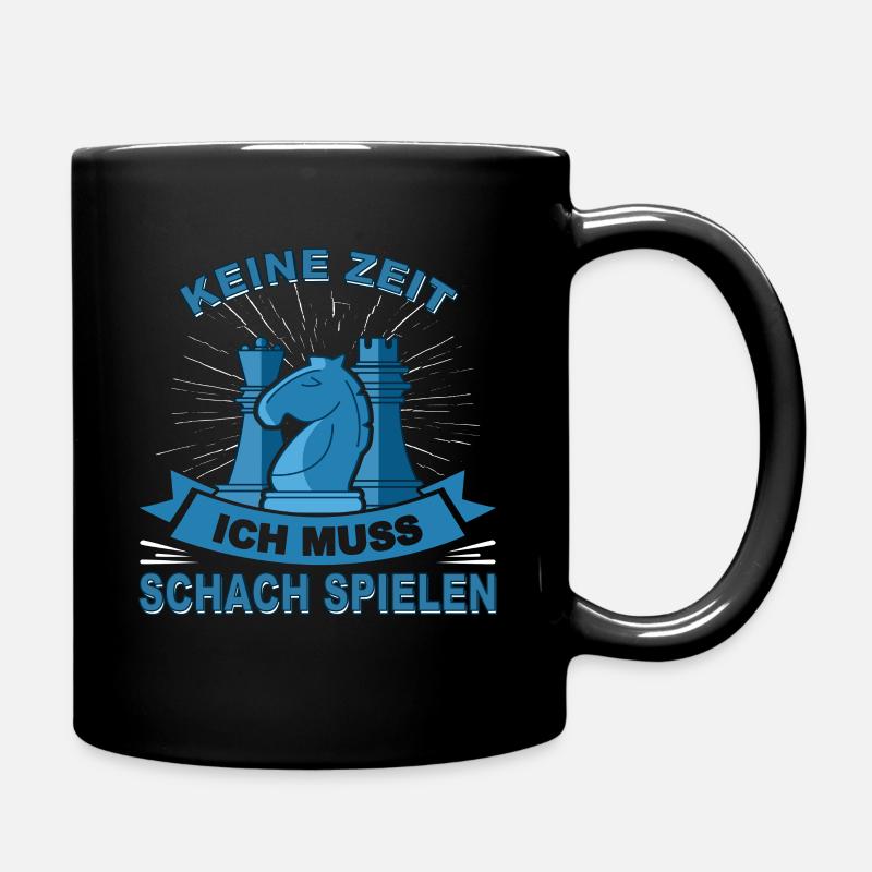 Schachbrett Schach Matt Geschenk Schachspieler - Tasse einfarbig - Schwarz