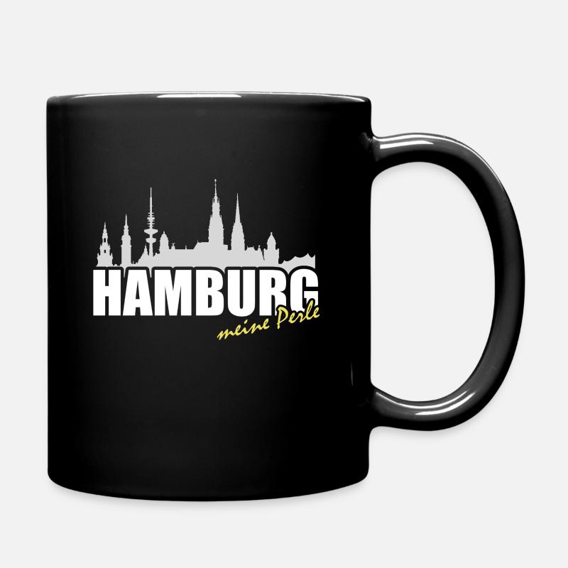 Hamburg Perle Skyline - Tasse einfarbig - Schwarz
