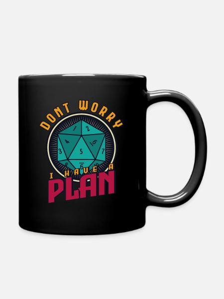 Rollenspiel W20 Würfel - Tasse einfarbig - Schwarz