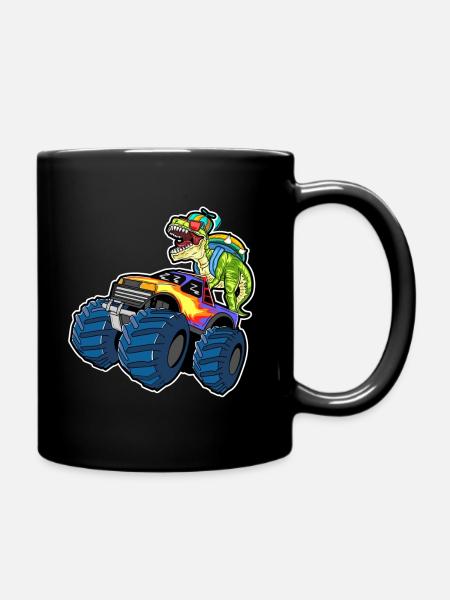 Im Ready To Crush Kindergarten Monster Truck Dino - Tasse einfarbig - Schwarz