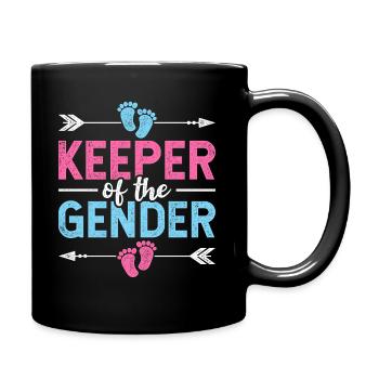 Pregnancy Announcement Keeper Of The Gender Reveal - Mug uni - noir - Droite