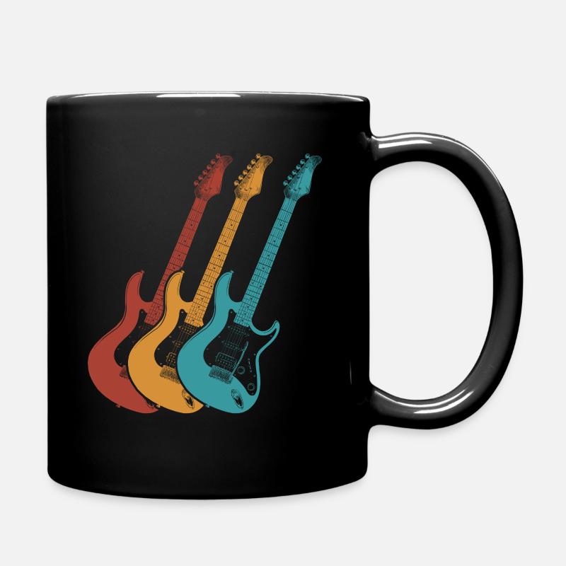Vintage Electric Guitar Guitarist - Mug uni - noir