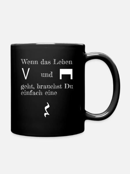 Musiker - Witz - Leben auf und ab - Pause - Spruch - Tasse einfarbig - Schwarz