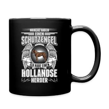 Hollandse Herder Schutzengel Herdershond - Tasse einfarbig - Schwarz - Rechts