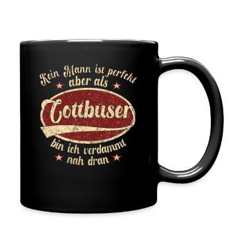Cottbus Retro der perfekte Cottbuser Mann Spruch - Tasse einfarbig - Schwarz - Rechts