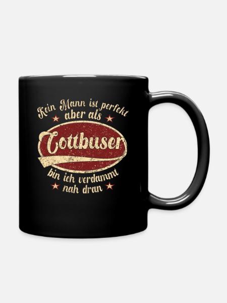 Cottbus Retro der perfekte Cottbuser Mann Spruch - Tasse einfarbig - Schwarz