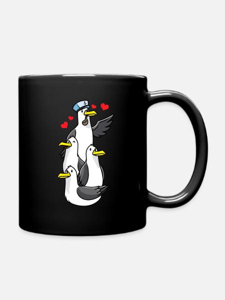 Sture Möwe Mittelmeermöwe Möwenvögel Nordsee - Tasse einfarbig - Schwarz