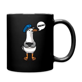 Sture Möwe Mittelmeermöwe Möwenvögel Nordsee - Tasse einfarbig - Schwarz - Rechts