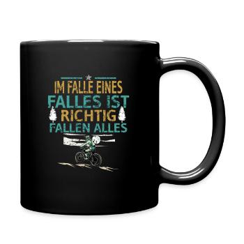 MTB Mann Downhill Lustig Bike outfit Biker - Tasse einfarbig - Schwarz - Rechts