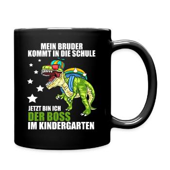 Mein Bruder Kommt In Die Schule Kindergarten Boss - Tasse einfarbig - Schwarz - Rechts
