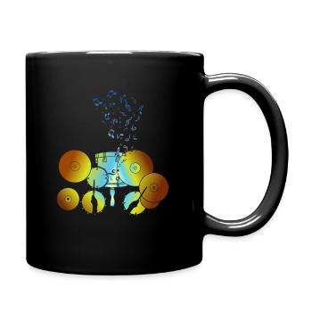 Drums Retro Musical Instrument Musical Note Drum - Full Colour Mug - black - Right