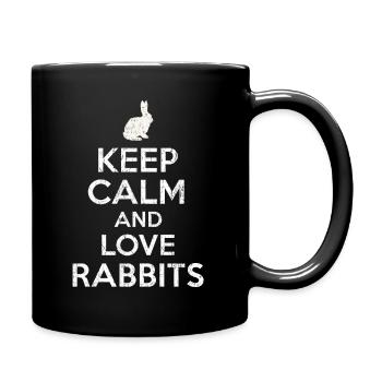 Keep Calm love Rabbits - Mug uni - noir - Droite