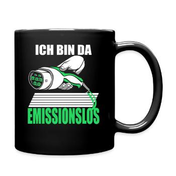 Ich bin da Emissionlos Elektroauto Fahrer - Tasse einfarbig - Schwarz - Rechts