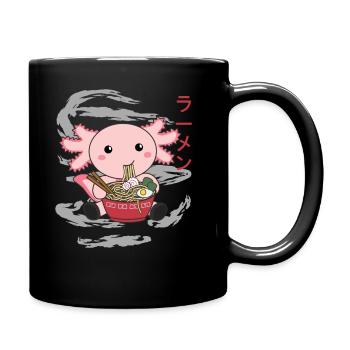 Axolotl manger ramen japonais nourriture kawaii animaux - Mug uni - noir - Droite