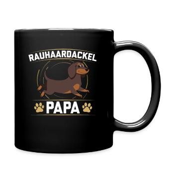 Rauhaardackel Papa Hund Hundebesitzer Geschenk - Tasse einfarbig - Schwarz - Rechts