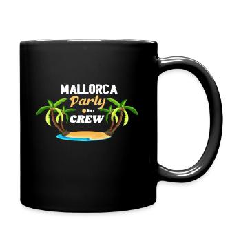 Mallorca Party Crew Malle Palmen Eimer Saufen - Tasse einfarbig - Schwarz - Rechts