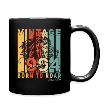 1994 August Löwe Vintage Geschenkidee - Tasse einfarbig - Schwarz - Rechts