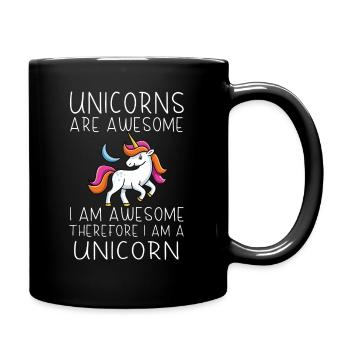 Unicorns are great - I'm great - Full Colour Mug - black - Right