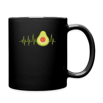 Avocado Heartbeat Guacamole Pulse Gift - Full Colour Mug - black - Right