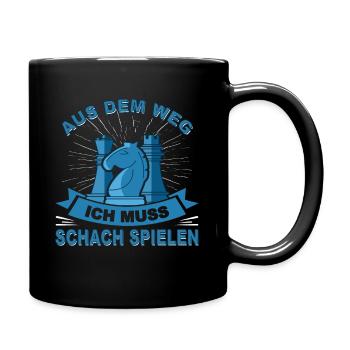 Schachbrett Schach Matt Geschenk Schachspieler - Tasse einfarbig - Schwarz - Rechts