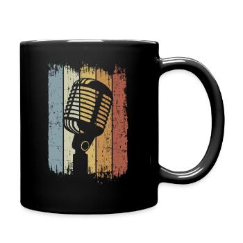 Singer Retro Microphone Singing - Tasse einfarbig - Schwarz - Rechts